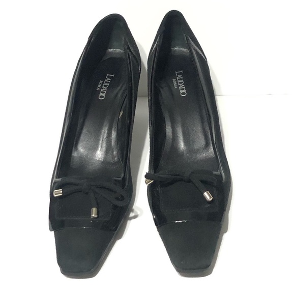 Laudadido Roma Black Suede Heels Handmade in Italy - Picture 4 of 7